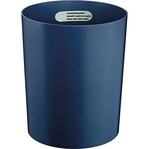 Sicherheits-Papierkorb, Kunststoff schwer entflammbar, Volumen 20 l, Durchm.xH 280x340 mm, blau, VE 5 Stück