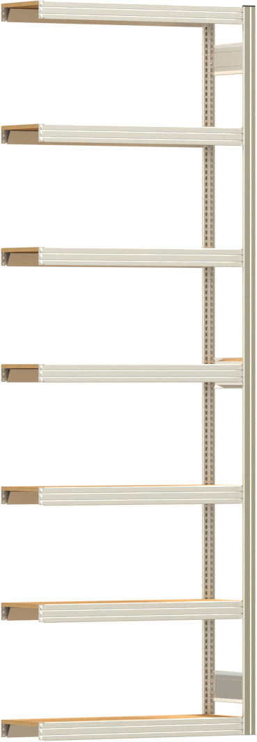 Fachbodenregal BERT - Breite: 100,5 cm - Tiefe: 30 cm - Höhe: 300 cm - 7 Böden - Anbauregal