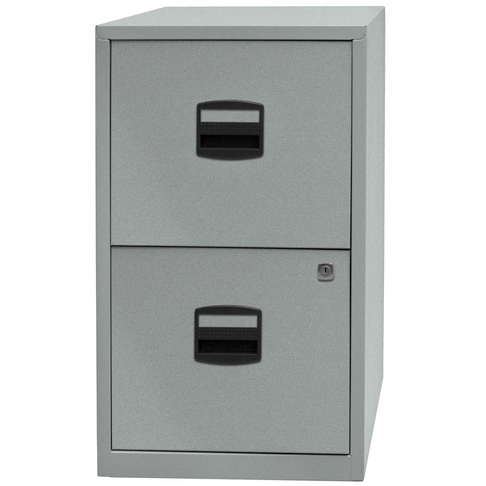 Bürocontainer, Standcontainer, BxTxH 413x400x672 mm, 2 Hängeregistraturen, silber