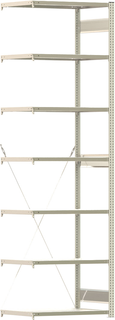 Fachbodenregal BERT - Breite: 87,5 cm - Tiefe: 60 cm - Höhe: 300 cm - 7 Böden - Anbauregal