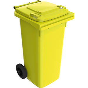 Mülltonnen aus Kunststoff,  Volumen 120 l, BxTxH 480x555x945 mm, Farbe gelb
