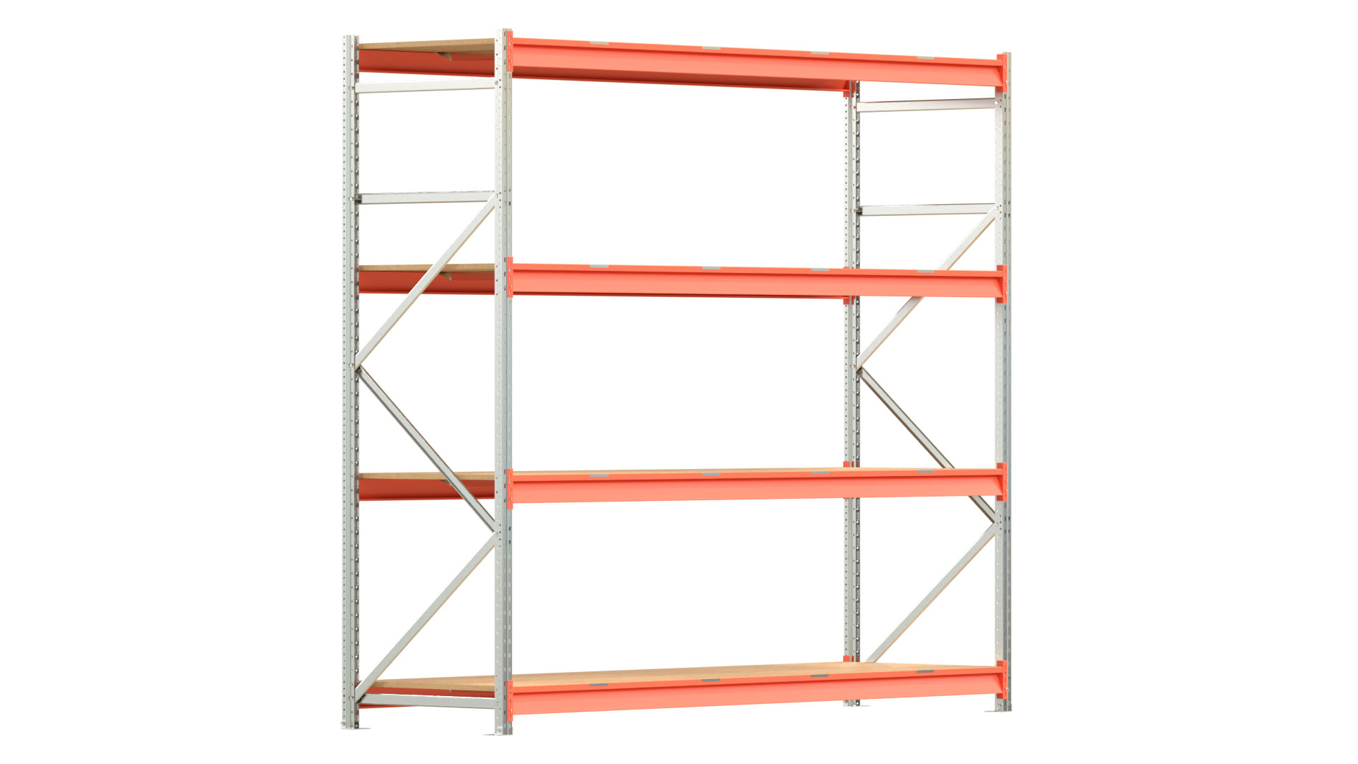 Weitspannregal EMMA - Höhe: 250 cm - Fachbreite: 270 cm - Tiefe: 80 cm - Grundfeld