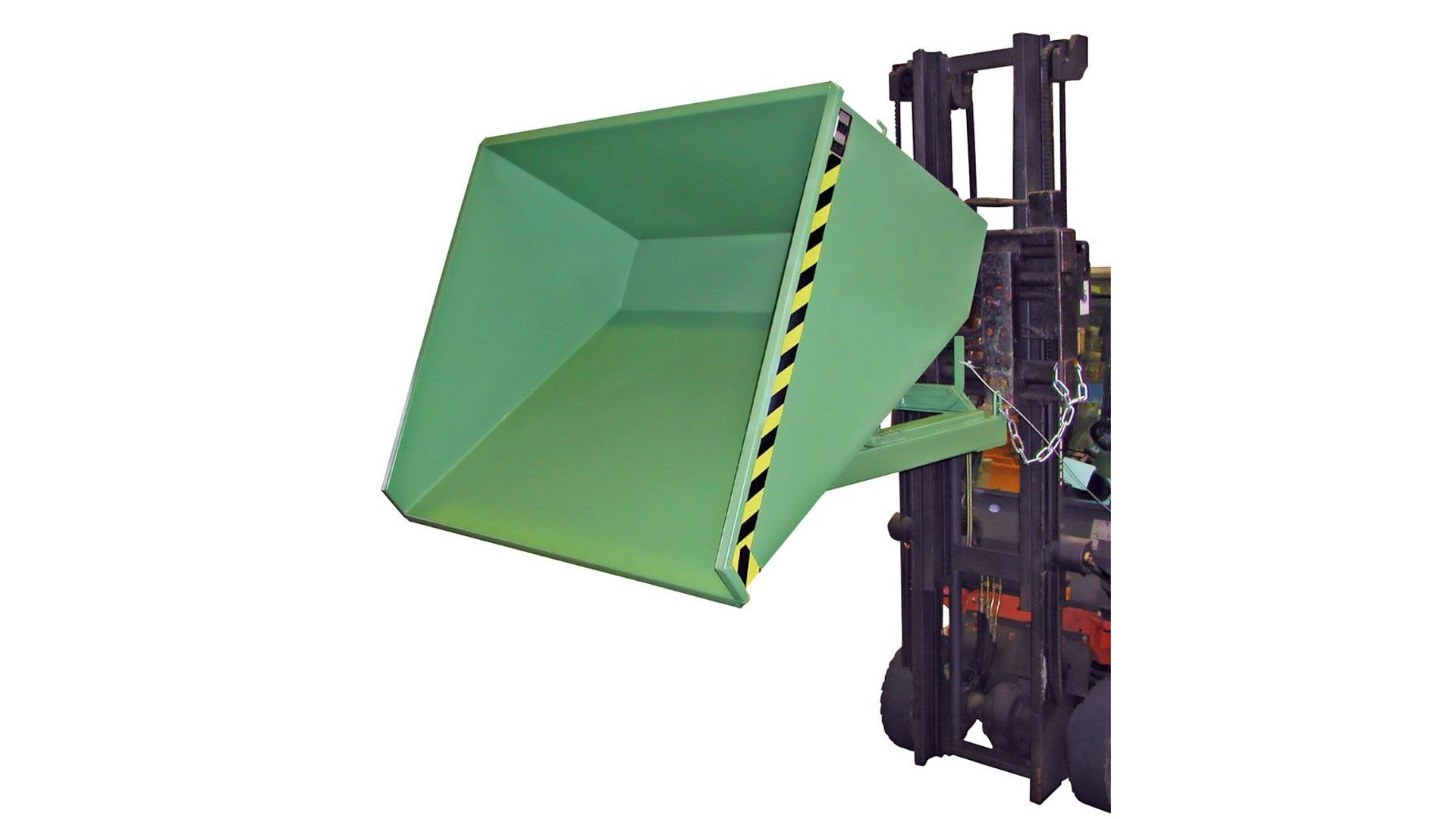 Kippbehälter - Abrollsystem - Volumen 300 l - Traglast 750 kg - 835 x 770 x 1.260 mm (HxBxT) - gelborange (RAL 2000)