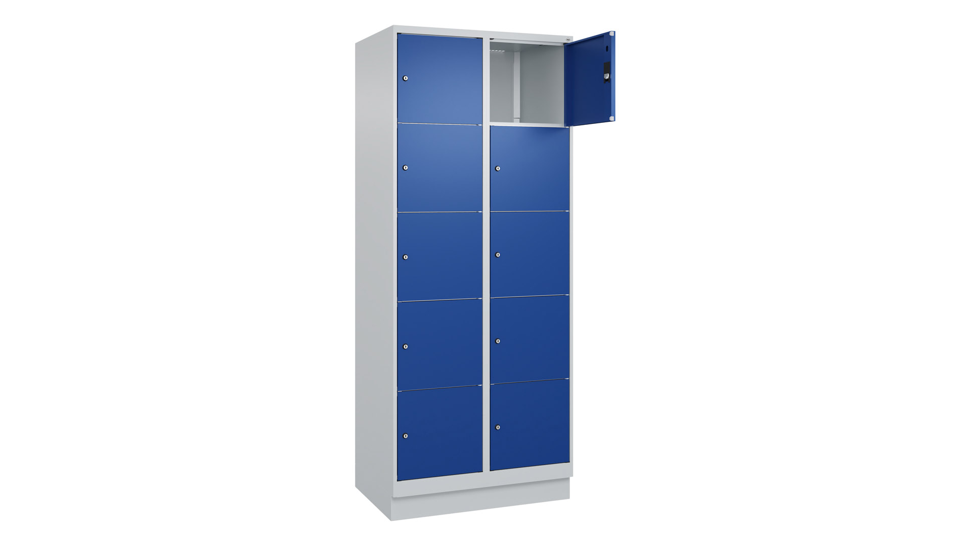 Fächerschrank, Breite 80 cm, Höhe 195 cm, Tiefe 50 cm, 10 Fächer