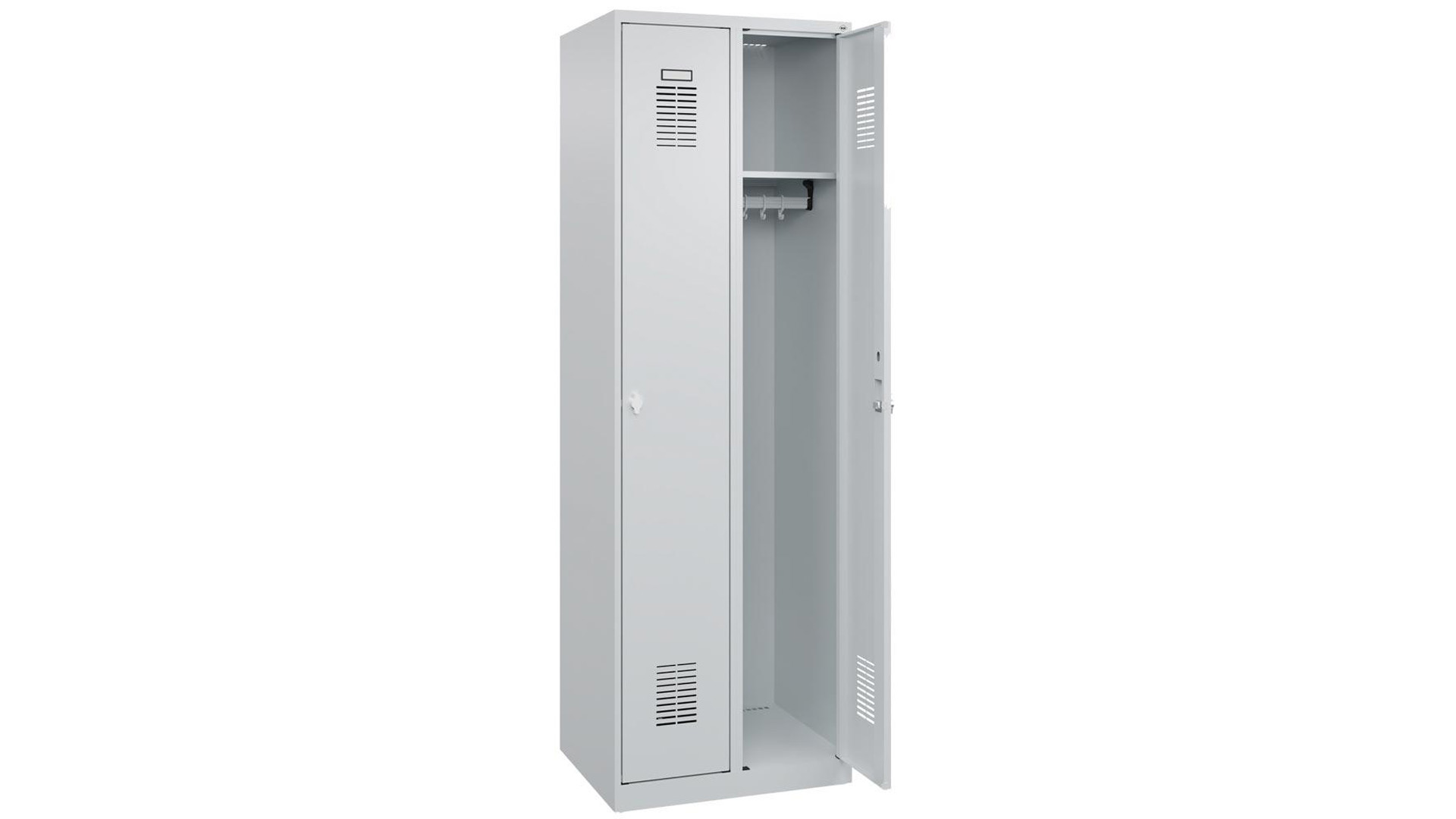 Spind - Garderobenschrank, Breite 60 cm, Höhe 185 cm, Tiefe 50 cm, 2 Abteil(e)