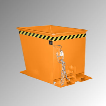 Kippmulde, Kippbehälter für Routenzüge - Volumen 550 l - Traglast 1.000 kg - 880 x 875 x 1.230 mm (HxBxT) - gelborange
