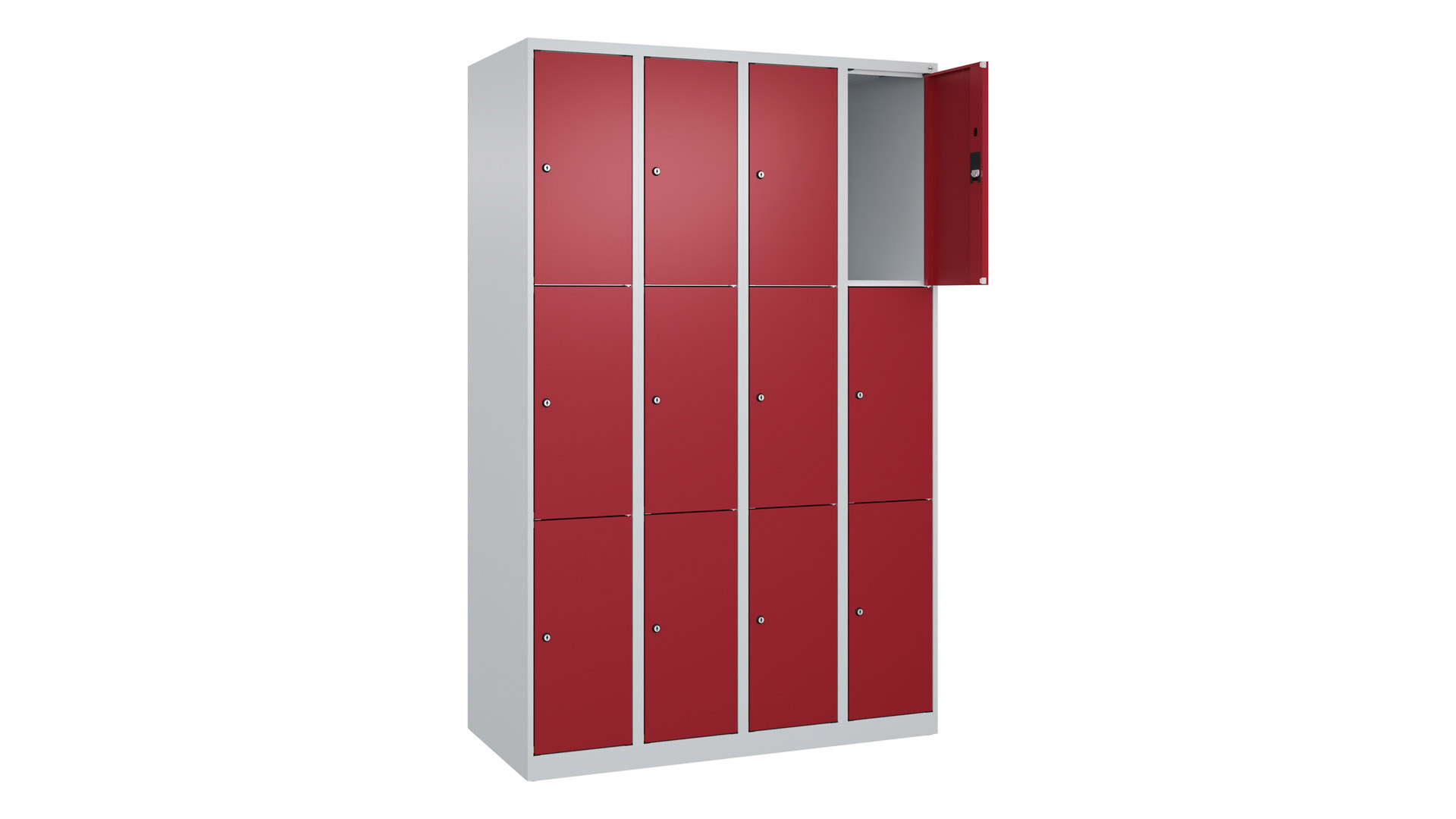 Fächerschrank, Breite 120 cm, Höhe 185 cm, Tiefe 50 cm, 12 Fächer