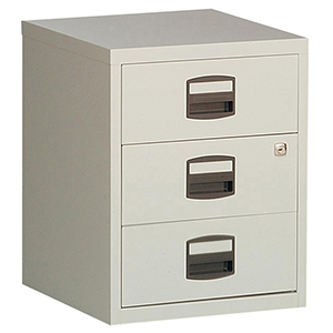 Rollcontainer, BxTxH 413x400x528 mm, 3 Schubladen, lichtgrau