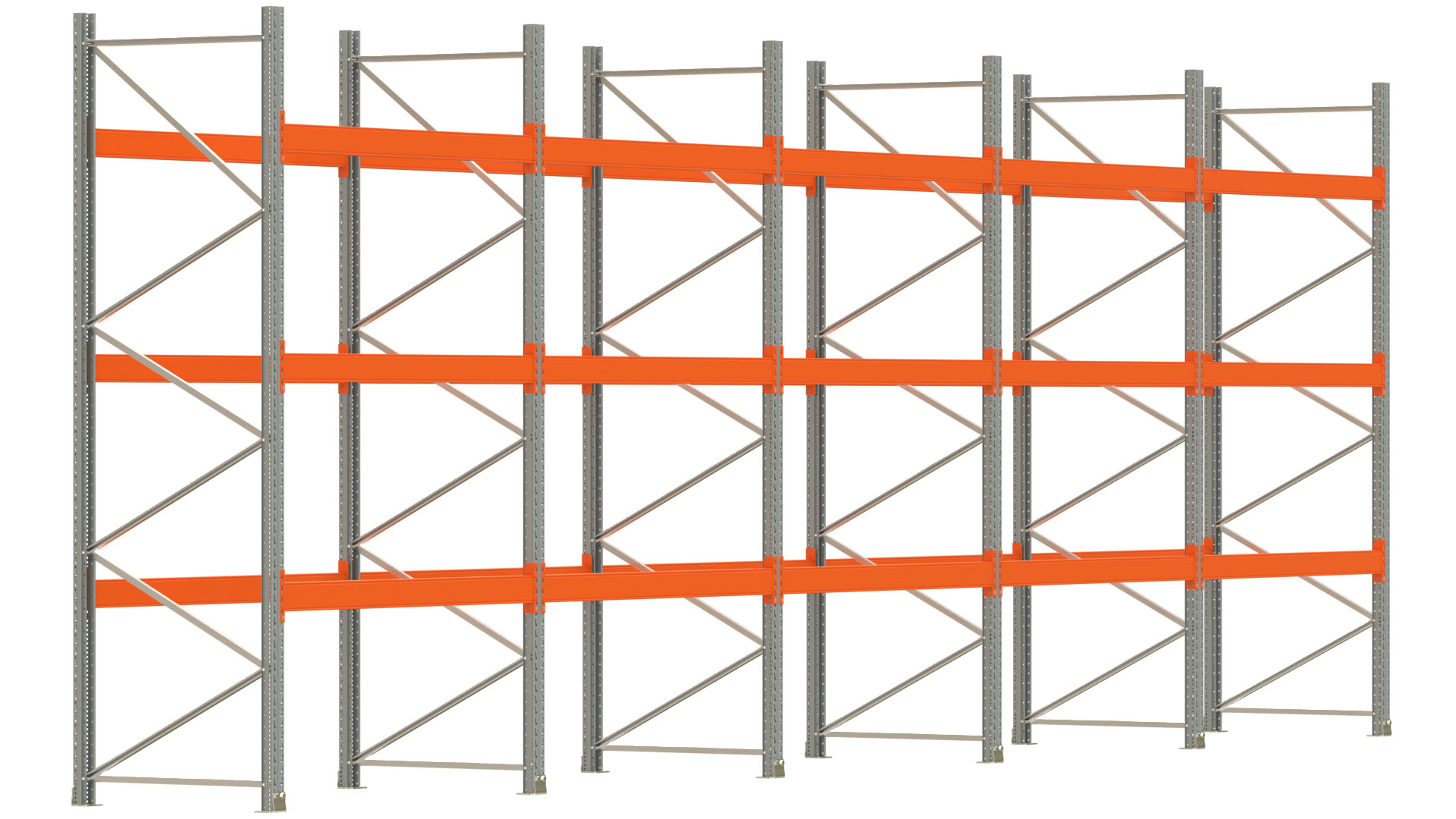 Palettenregal ARTUS - Breite 1001 cm - Höhe 350 cm - Tiefe 110 cm - Fachlast 2000 kg - 40 Palettenstellplätze