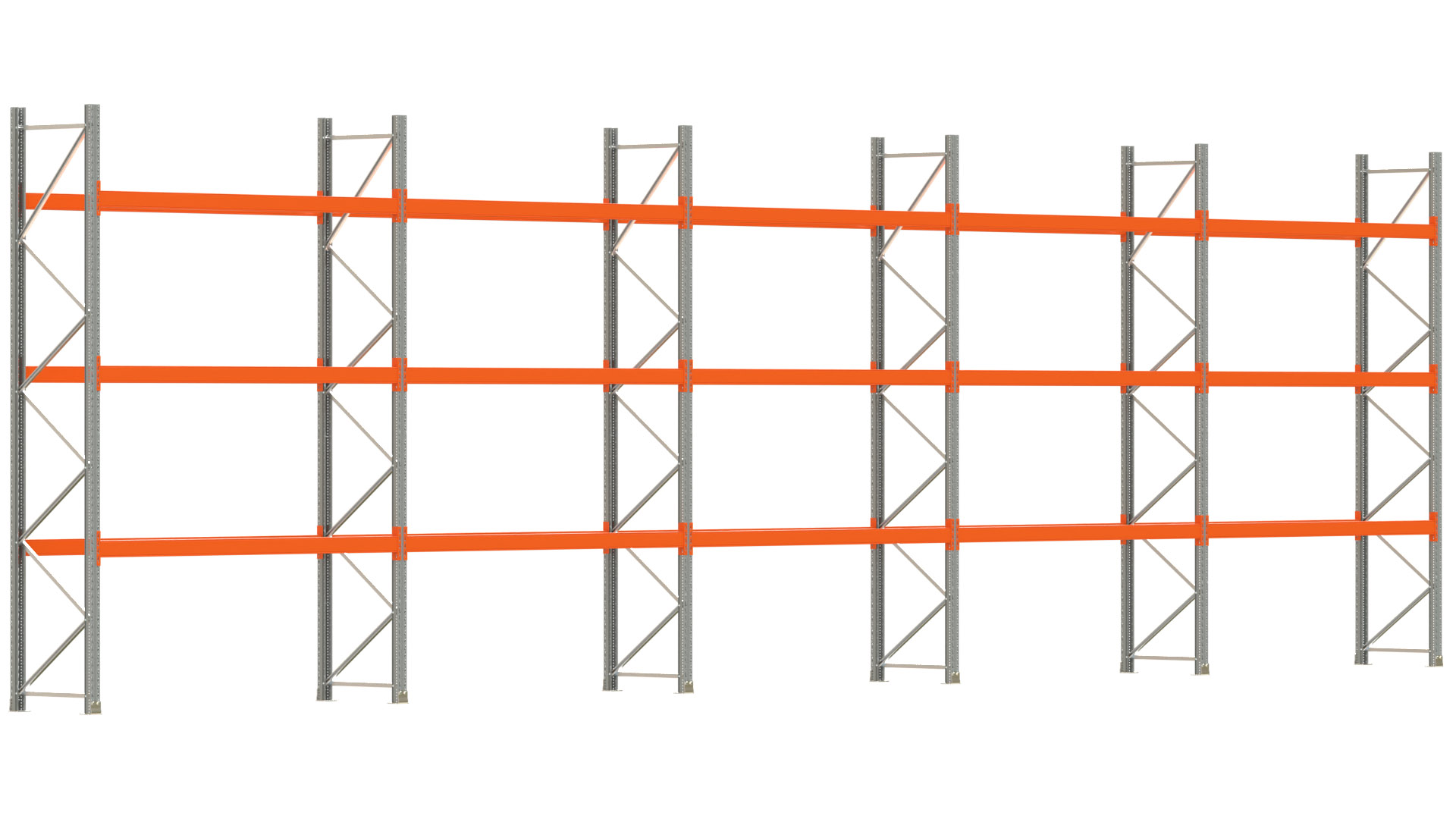 Palettenregal ARTUS - Breite 1401 cm - Höhe 400 cm - Tiefe 80 cm - Fachlast 2000 kg - 40 Palettenstellplätze
