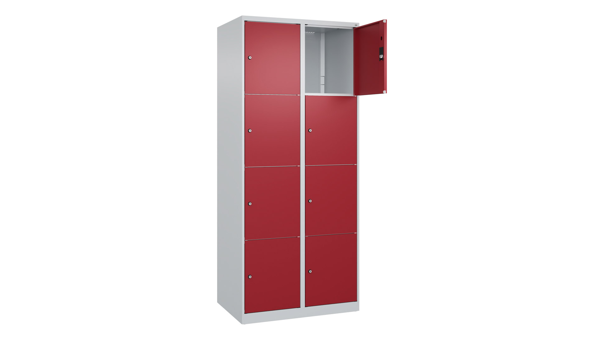 Fächerschrank, Breite 80 cm, Höhe 185 cm, Tiefe 50 cm, 8 Fächer