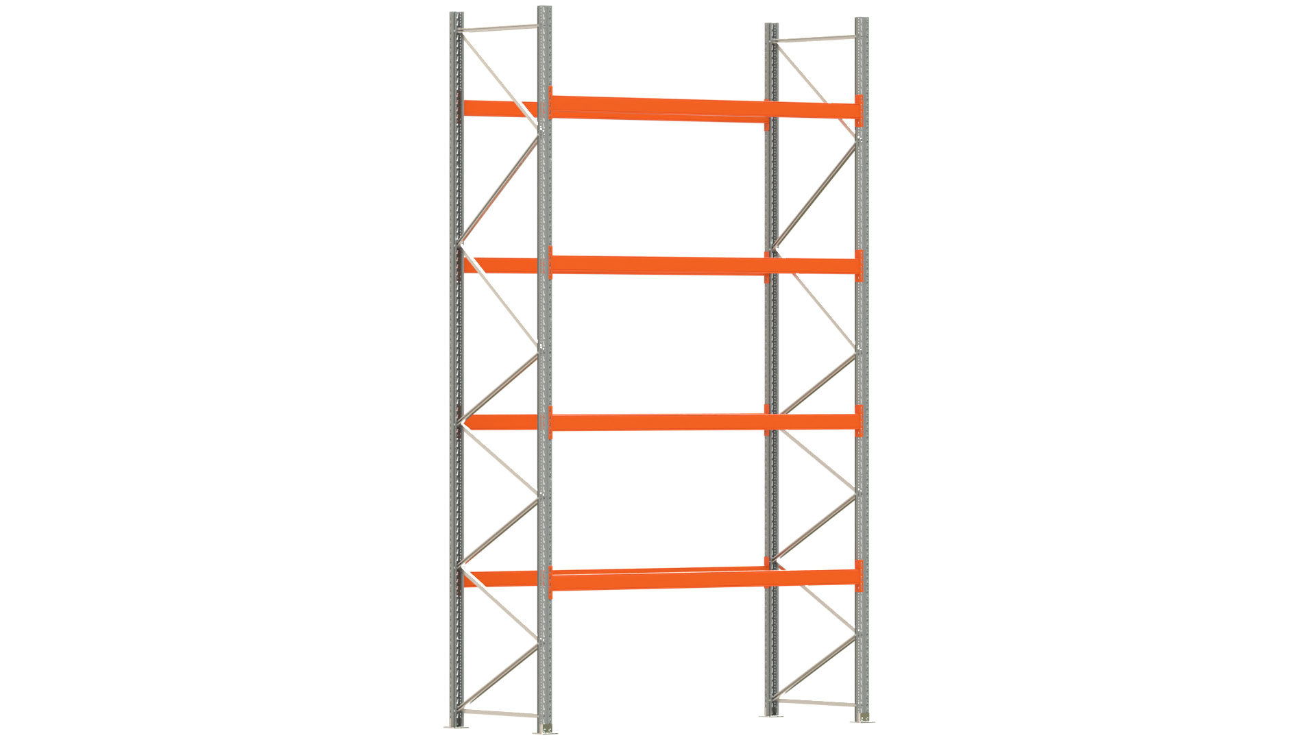 Palettenregal ARTUS - Breite 287 cm - Höhe 500 cm - Tiefe 110 cm - Fachlast 2250 kg - 15 Palettenstellplätze