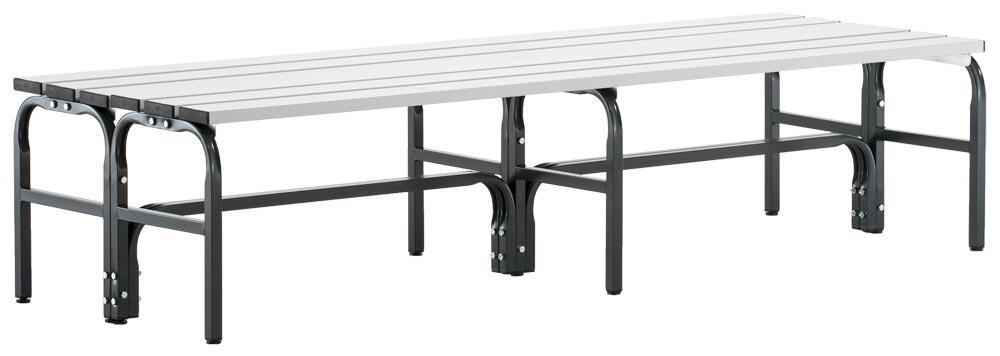 Garderobenbank, doppelseitig, Breite 200 cm, Höhe 45 cm, Tiefe 70 cm