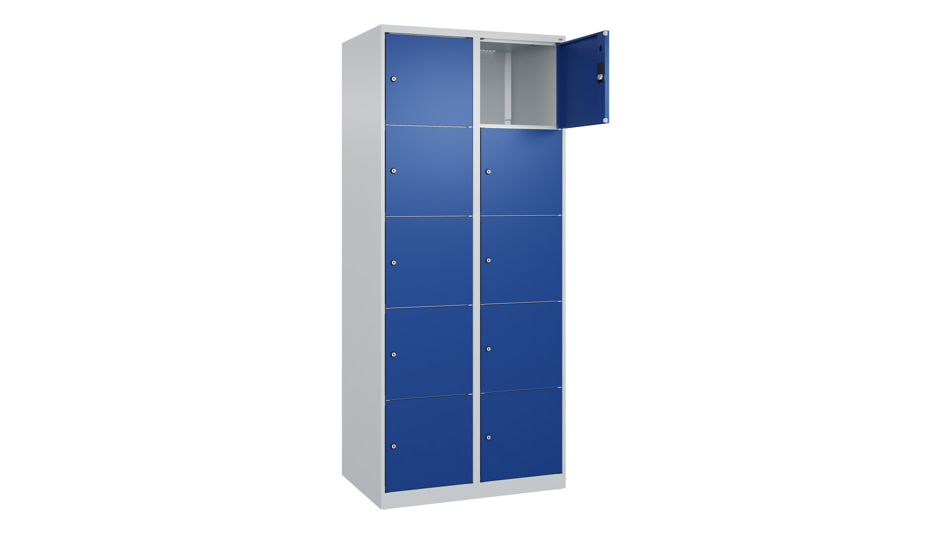 Fächerschrank, Breite 80 cm, Höhe 185 cm, Tiefe 50 cm, 10 Fächer