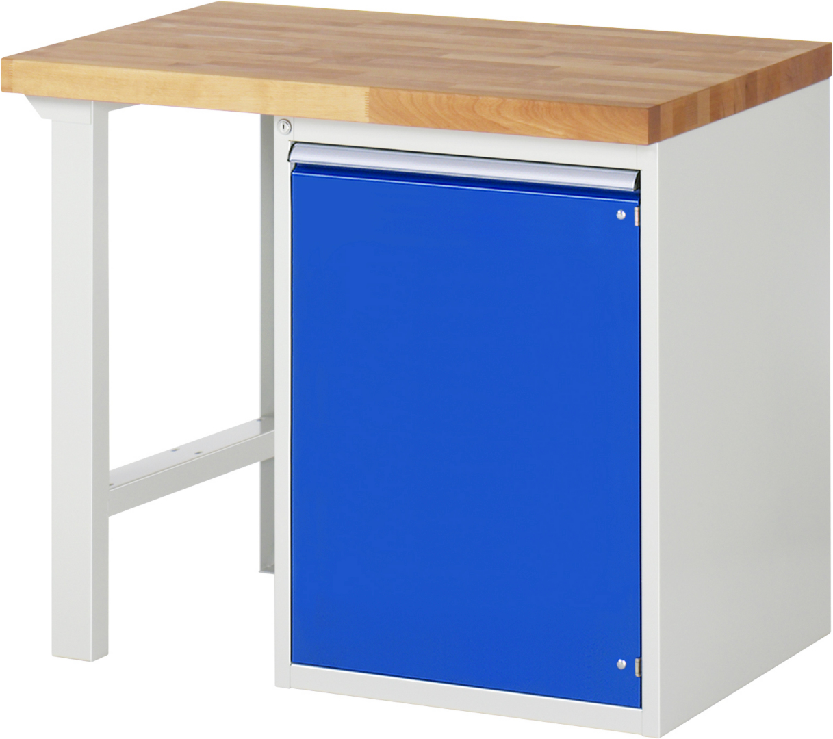 Werkbank Modell 7501 rot - schwarz, BxTxH 1000x700x890 mm,  Buche-Massiv Arbeitsplatte 40 mm