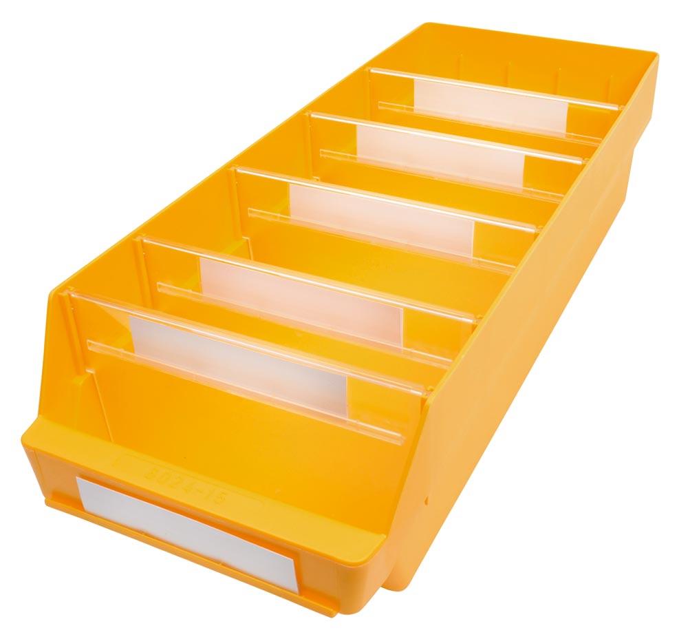Sichtlagerkästen - PP - 150x240x600 mm - 10 Stück - Sortierkästen - Farbe gelb