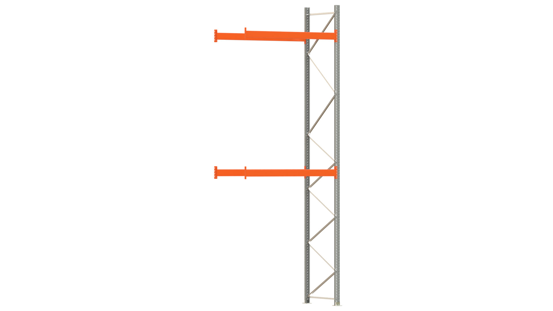 Palettenregal ARTUS - Anbaufeld - Breite 198,5 cm - Höhe 550 cm - Tiefe 110 cm - 2 Träger Ebenen