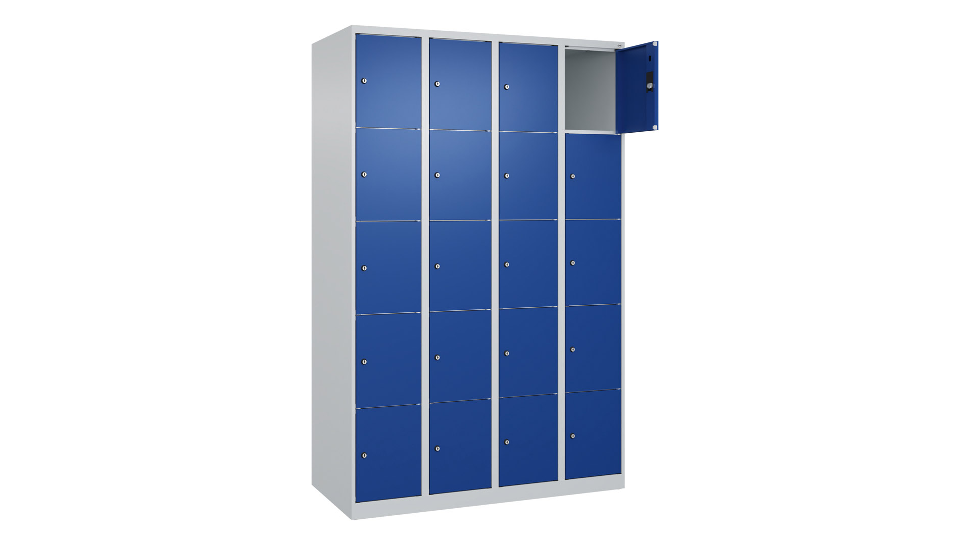 Fächerschrank, Breite 120 cm, Höhe 185 cm, Tiefe 50 cm, 20 Fächer