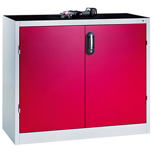 Beistellschrank, Flügeltüren, 1 Böden, BxTxH 930x500x1000 mm, RAL 7035/5010