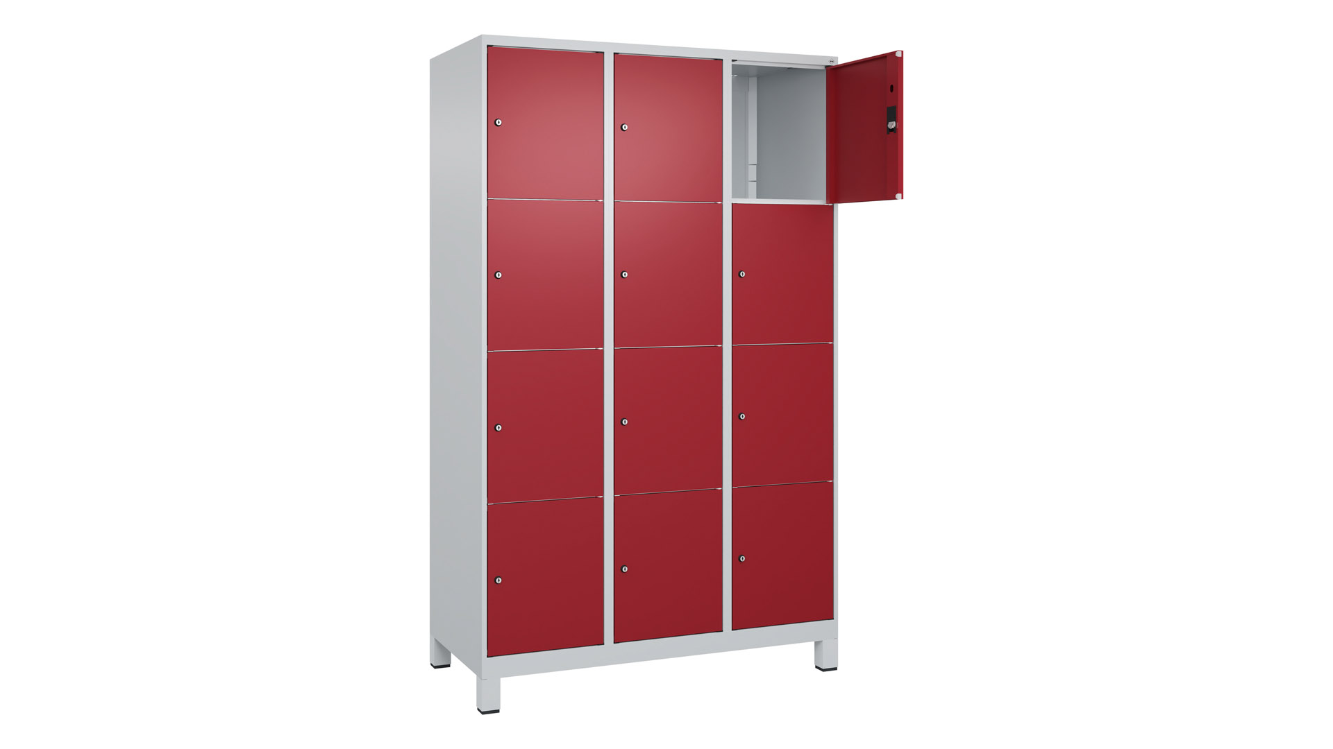 Fächerschrank, Breite 120 cm, Höhe 195 cm, Tiefe 50 cm, 12 Fächer