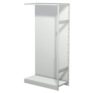 Aktenregal, Büroregal - Steckregal mit Rückwand, ohne Böden, Anbaufeld, BxTxH 960x400x1900 mm, lichtgrau