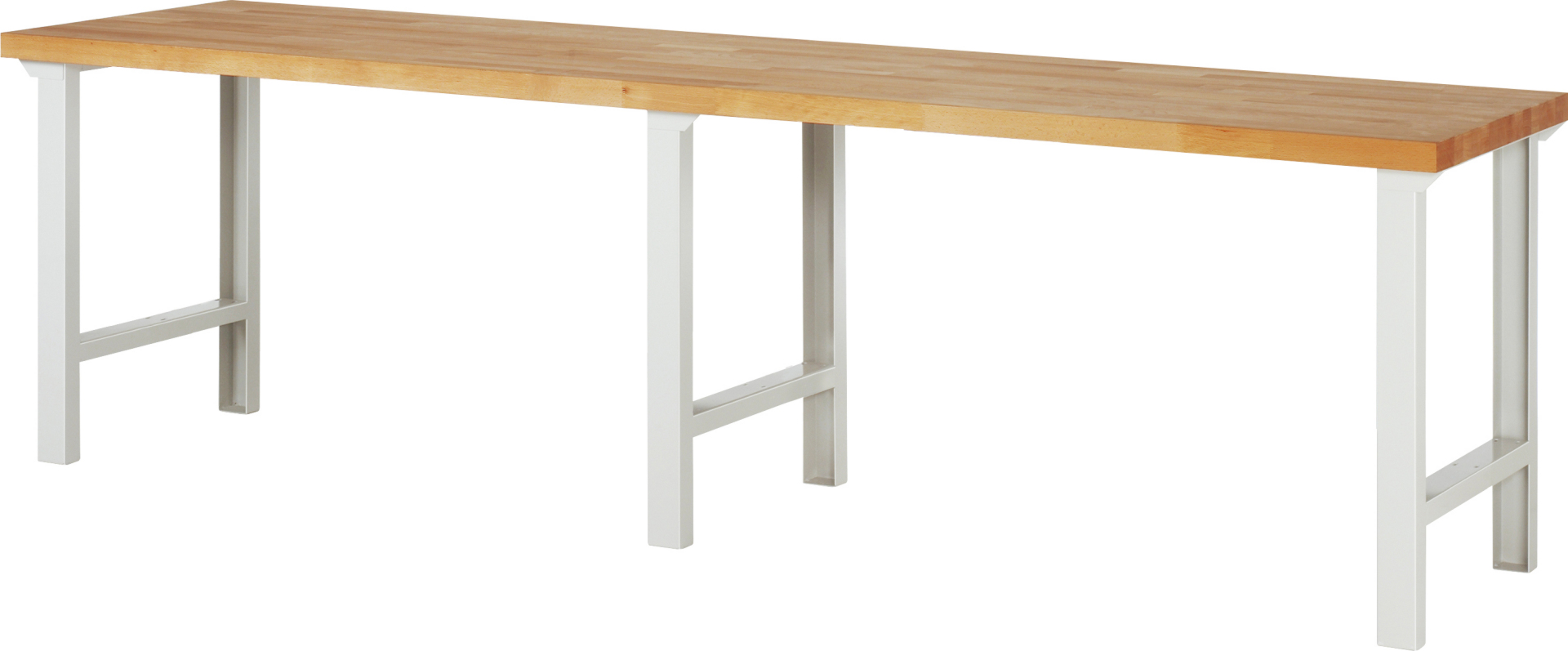 Werkbank Modell 7000 schwarz, BxTxH 3000x700x840 mm,  Buche-Massiv Arbeitsplatte 40 mm