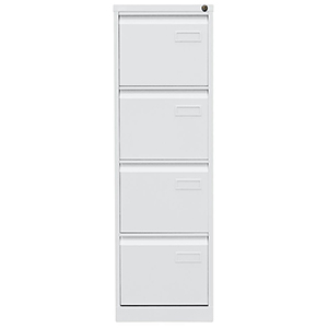 Hängeregisterschrank LIGHT, BxTxH 413x622x1321 mm, einbahnig, 4 Schubladen, Griffleiste, verkehrsweiß