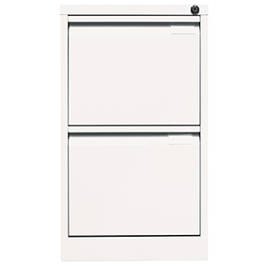 Hängeregisterschrank, BxTxH 413x622x711 mm, einbahnig, 2 Schubladen, Griffleiste, verkehrsweiß