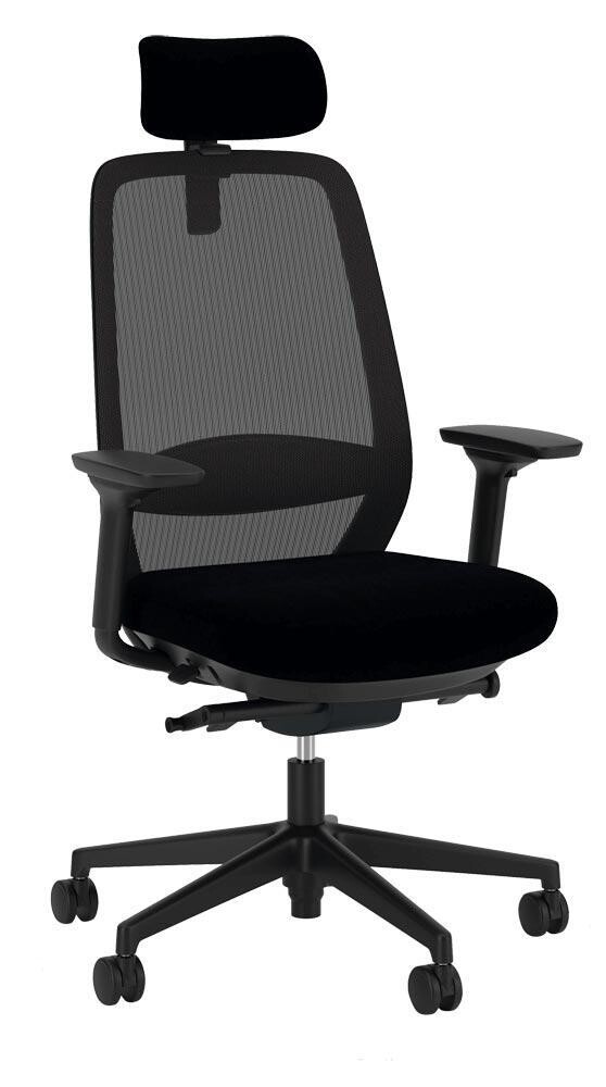 Bürodrehstuhl Netzrücken - BxTxH 500x410-460x430-520 mm - schwarz