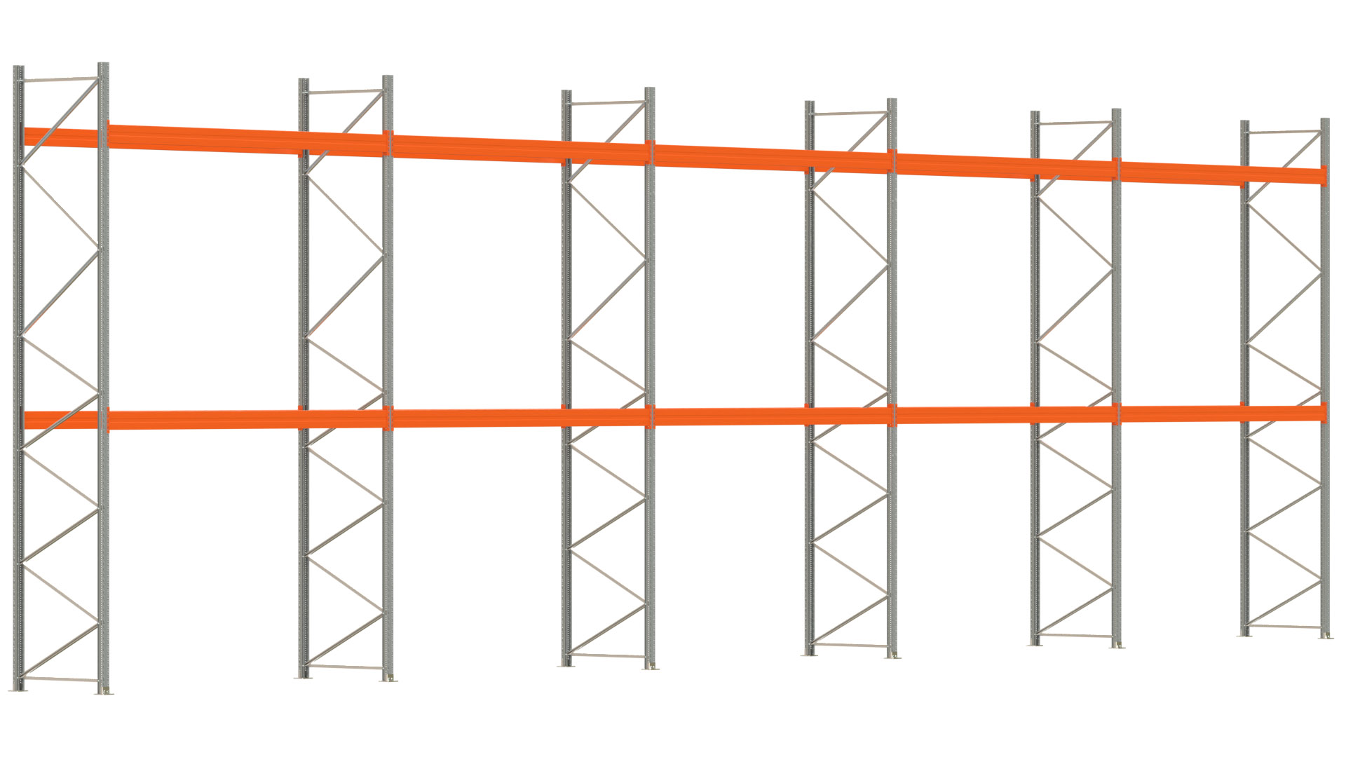 Palettenregal ARTUS - Breite 1851 cm - Höhe 550 cm - Tiefe 110 cm - Fachlast 3600 kg - 60 Palettenstellplätze