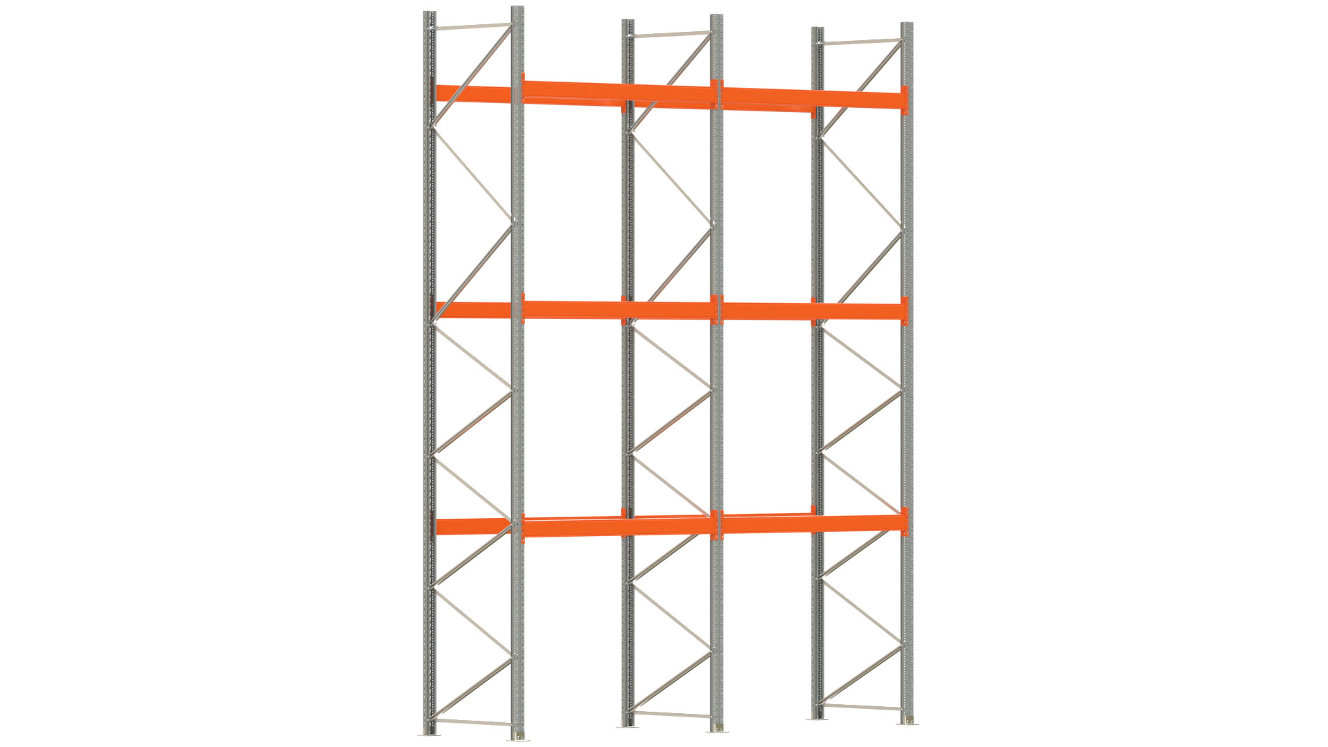 Palettenregal ARTUS - Breite 405,5 cm - Höhe 550 cm - Tiefe 110 cm - Fachlast 3000 kg - 16 Palettenstellplätze