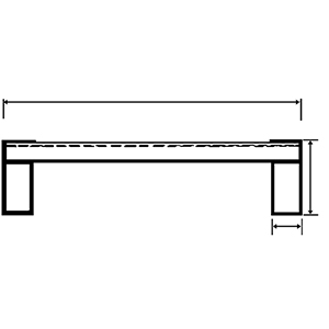 Alu-Verladeschienen, für luftbereifte Fahrzeuge, ohne Schutzrand, Traglast 1370 kg/Paar, LxB 3950x305 mm, Preis je Paar