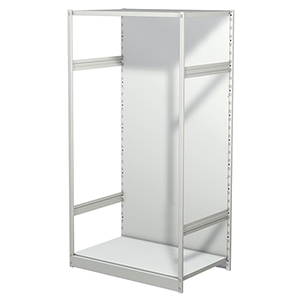 Aktenregal, Büroregal - Steckregal mit Rückwand, ohne Böden, Grundfeld, BxTxH 960x600x1900 mm, lichtgrau