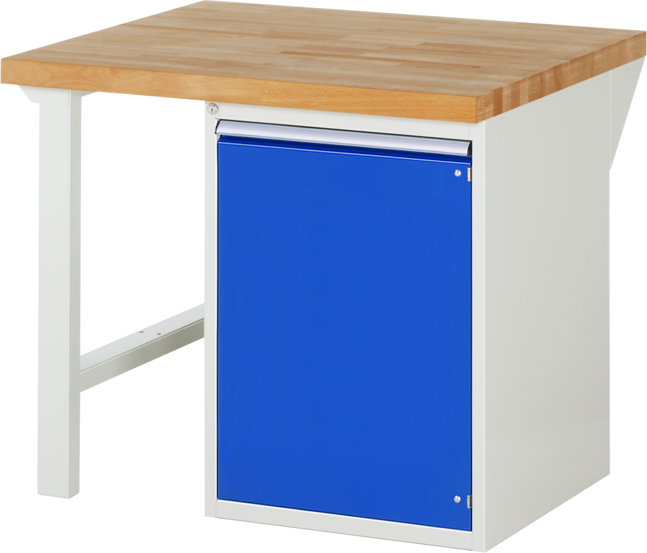 Werkbank Modell 7501 rot - schwarz, BxTxH 1000x900x890 mm,  Buche-Massiv Arbeitsplatte 40 mm