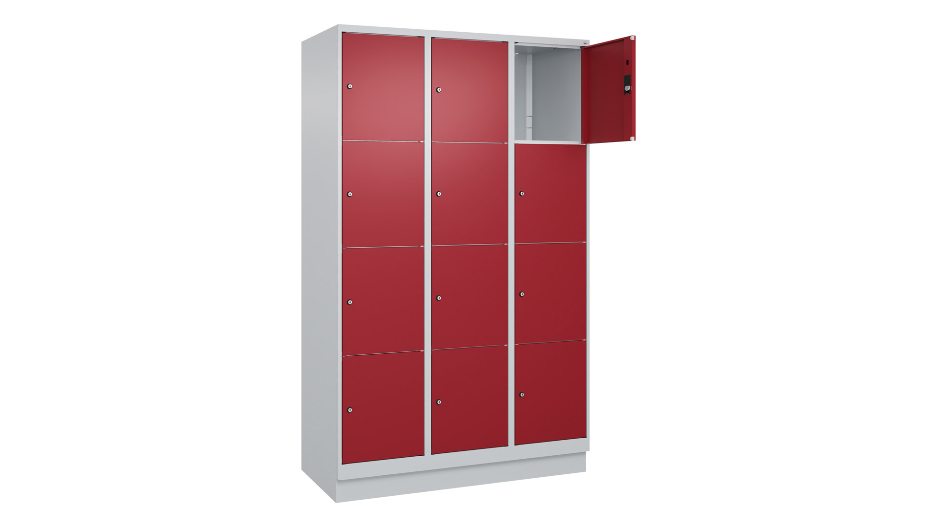Fächerschrank, Breite 120 cm, Höhe 195 cm, Tiefe 50 cm, 12 Fächer