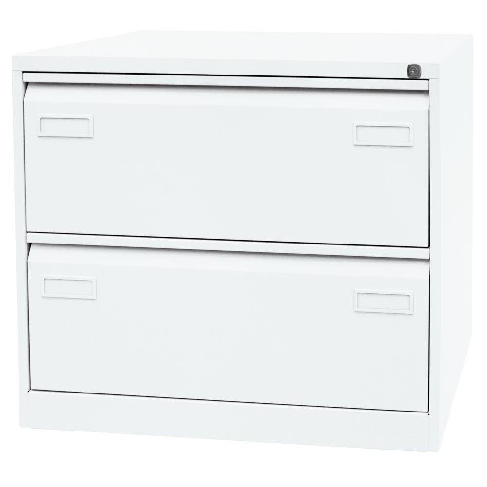 Hängeregisterschrank LIGHT, BxTxH 800x622x711 mm, doppelbahnig, 2 Schubladen, Griffleiste, verkehrsweiß