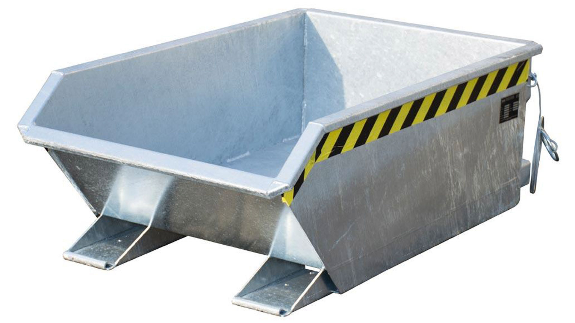Kippmulde, Kippbehälter - niedrig - Volumen 270 l - Tragkraft 1.000 kg - 450 x 780 x 1.385 mm (HxBxT) - verzinkt