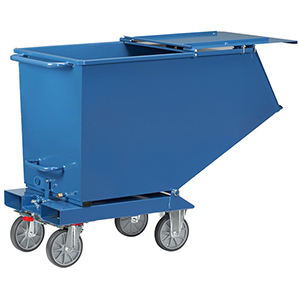 Klappbarer Deckel, 2-seitig zu öffnen, für Muldenkipper BxTxH 1458x1105x1099 mm, RAL 5007 brillantblau