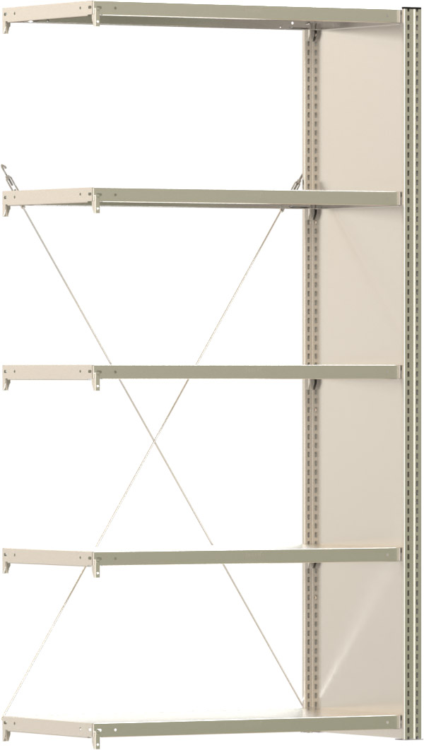 Fachbodenregal BERT - Breite: 100,5 cm - Tiefe: 50 cm - Höhe: 200 cm - 5 Böden - Anbauregal