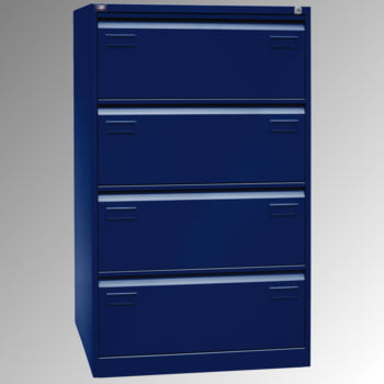 Bisley Light Hängeregisterschrank - 4 Schubladen - doppelbahnig - Farbe blau