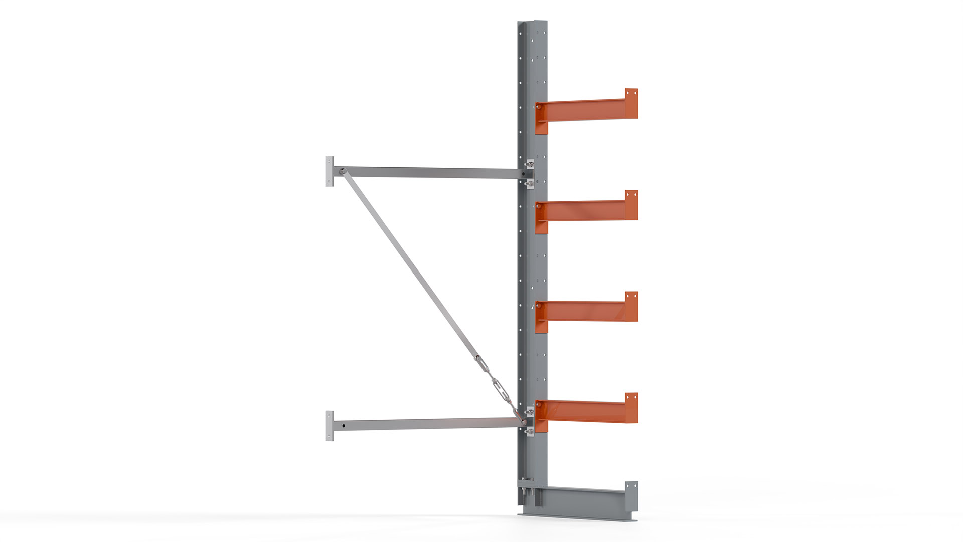 Kragarmregal KARL basic - Anbaufeld - Breite: 100 cm - Höhe: 200 cm - Tiefe: 72 cm - Traglast je Arm: 730 kg - einseitig