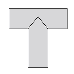 Kabelbrücke aus Aluminium, Kabelkanal, BxTxH 200/300x80x20 mm, T-Form, mit Doppelklebeband, Farbe lichtgrau