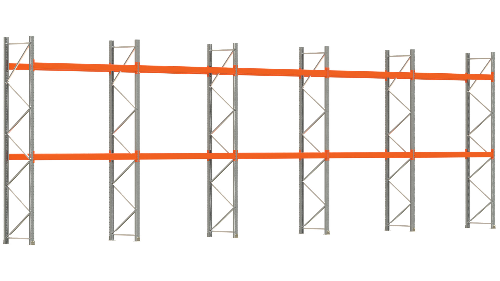 Palettenregal ARTUS - Breite 1401 cm - Höhe 400 cm - Tiefe 80 cm - Fachlast 3000 kg - 30 Palettenstellplätze