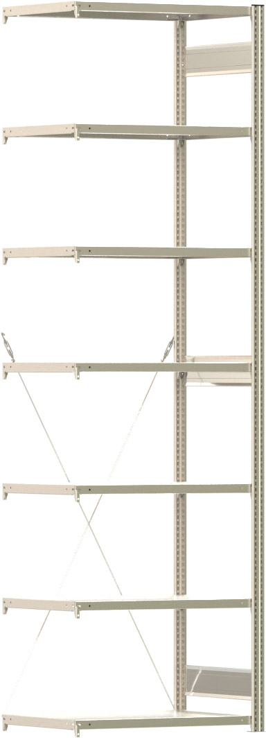 Fachbodenregal BERT - Breite: 87,5 cm - Tiefe: 60 cm - Höhe: 300 cm - 7 Böden - Anbauregal