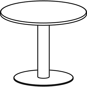 Säulentisch, Durchm.xH 900x720 mm, Rund, Plattenfarbe weiß, Säule silber, Tellerfuß anthrazit