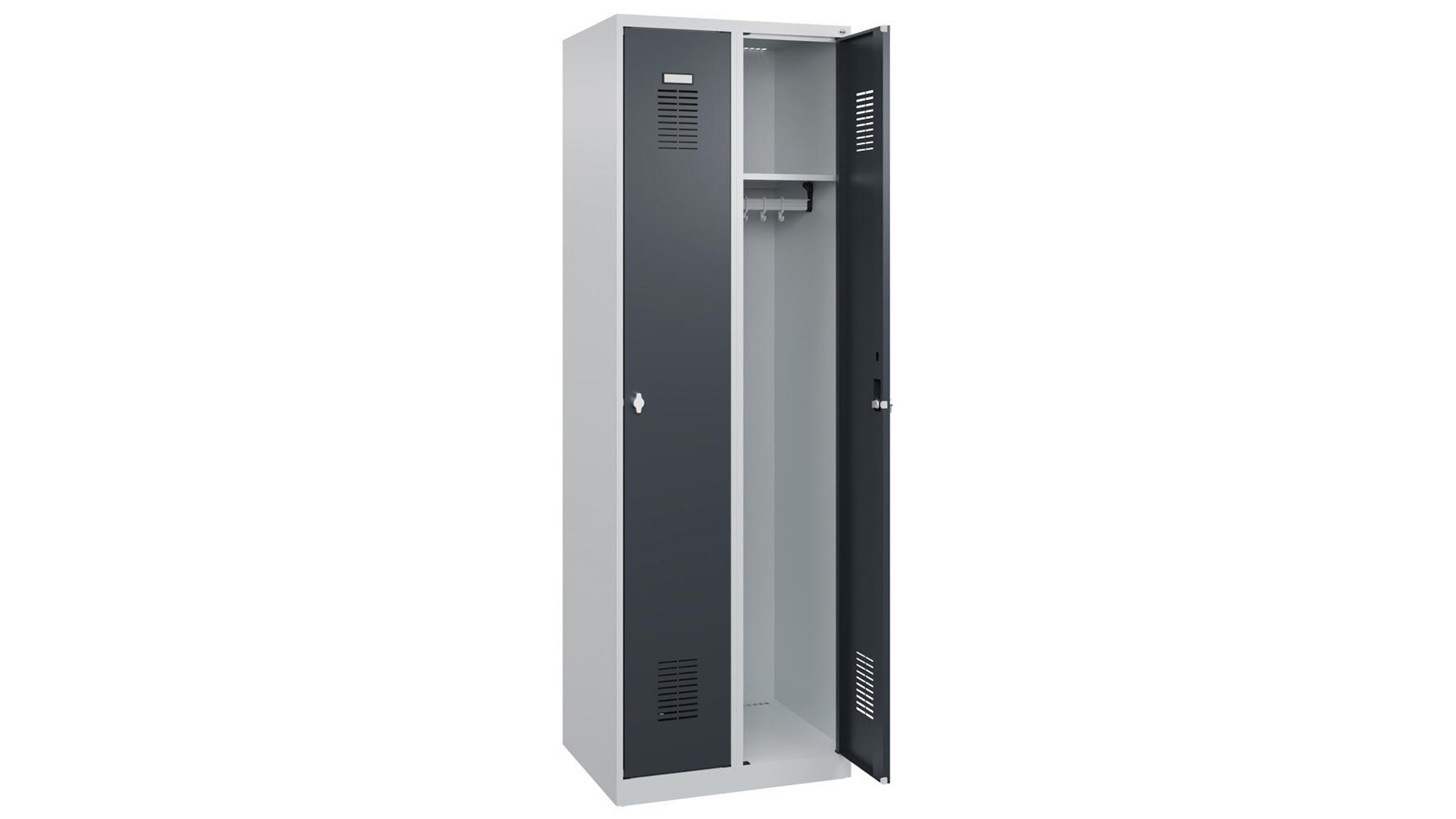 Spind - Garderobenschrank, Breite 60 cm, Höhe 185 cm, Tiefe 50 cm, 2 Abteil(e)