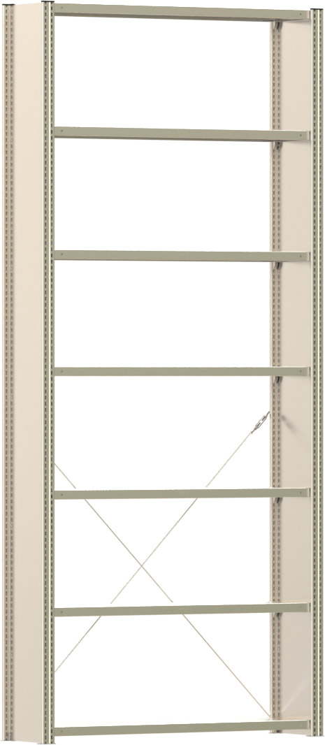Fachbodenregal BERT - Breite: 128,5 cm - Tiefe: 30 cm - Höhe: 300 cm - 7 Böden - Grundregal