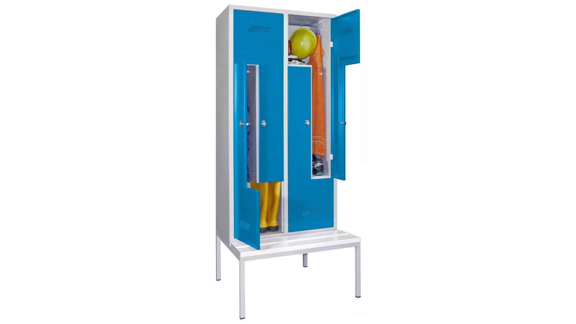 Z-Spind, Breite 80 cm, Höhe 215 cm, Tiefe 80 cm, 2 Abteile