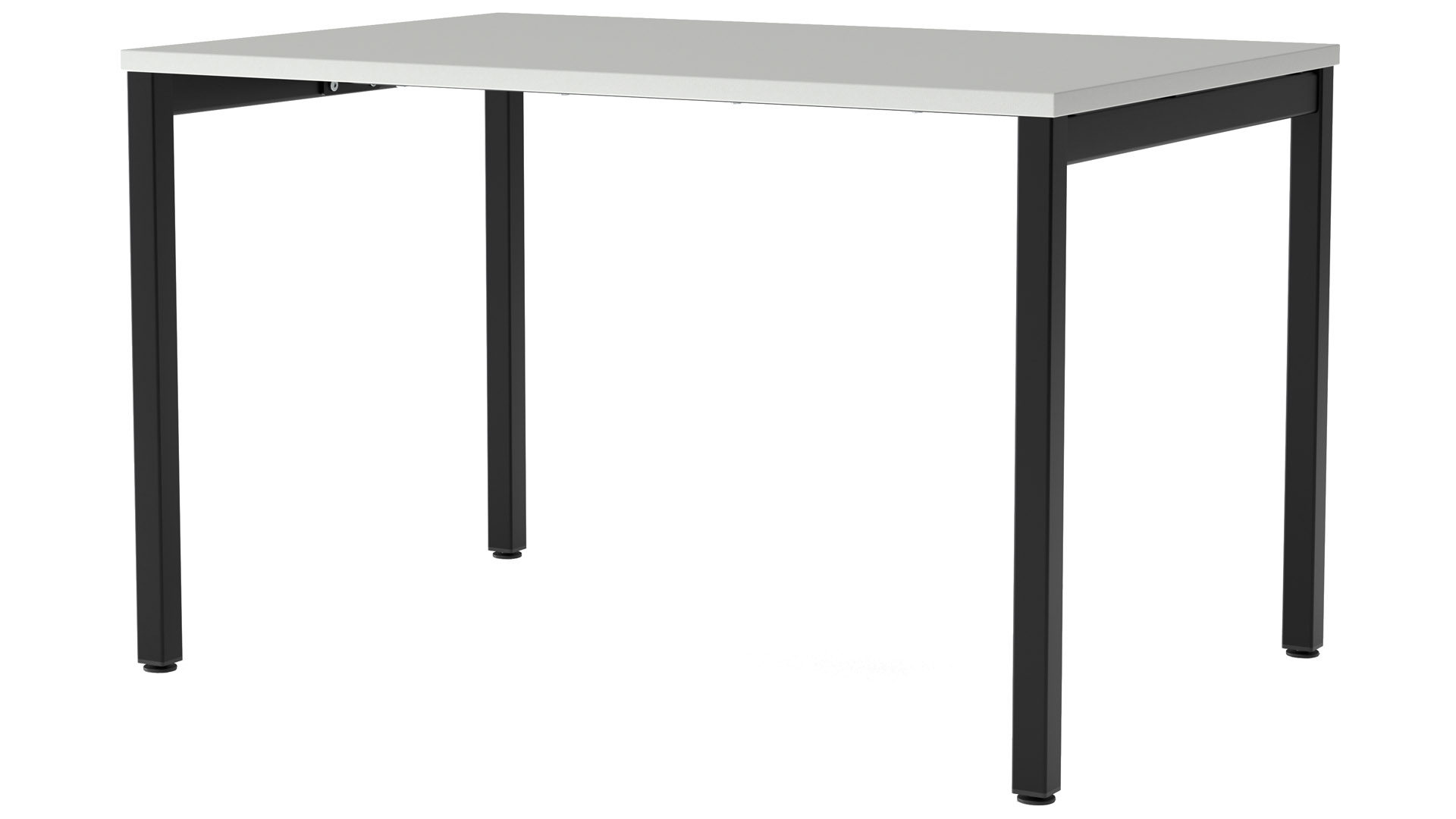 Tisch, BxTxH 1600x800x740 mm, Vierkantrohrgestell RAL 9005 schwarz, Tischplatte melaminharzbeschichtet platinium