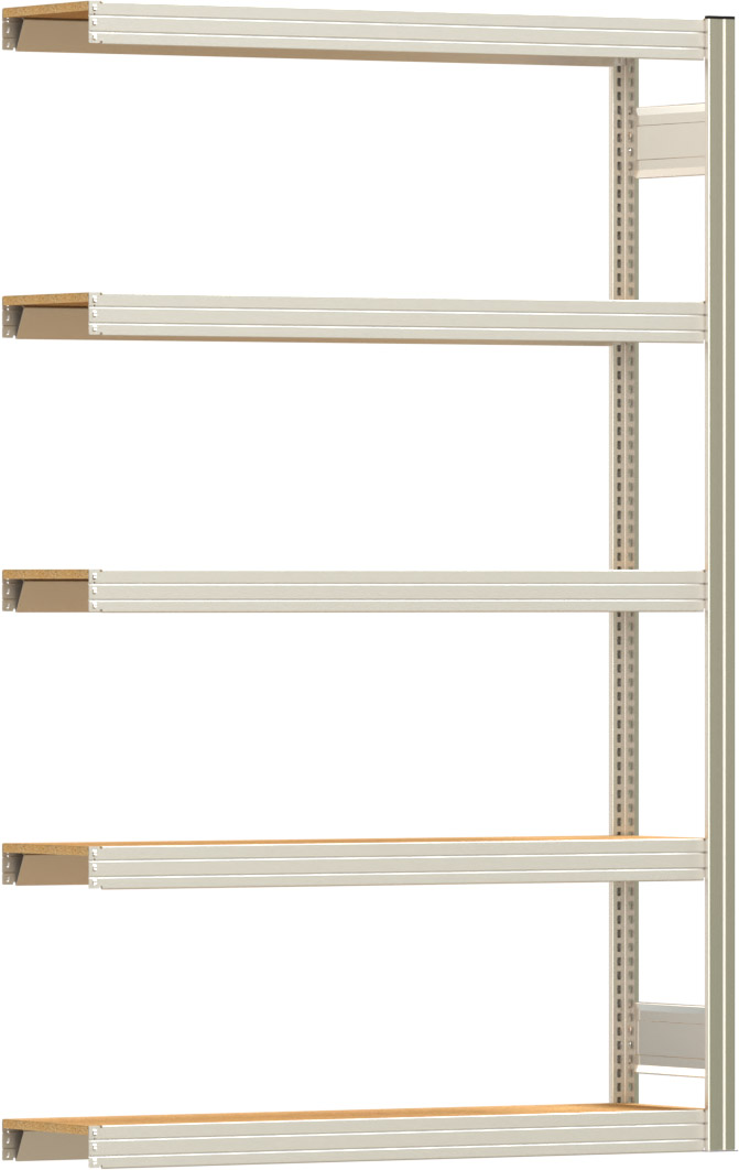 Fachbodenregal BERT - Breite: 128,5 cm - Tiefe: 30 cm - Höhe: 200 cm - 5 Böden - Anbauregal